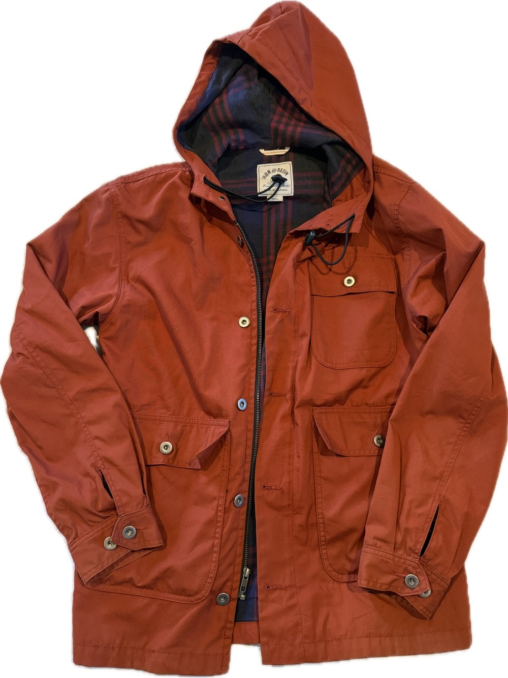 Flint and Tinder USA MADE Men's red Hooded Field Jacket